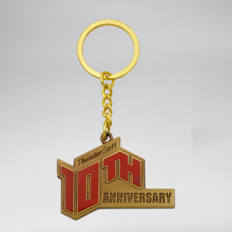 Colored metal keychain